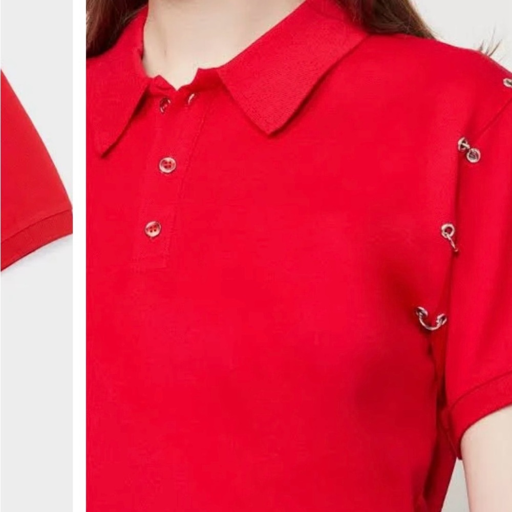 The Kooples piercings polo shirt. ‼️BNWT‼️Red w/silver piercings in size SMALL.